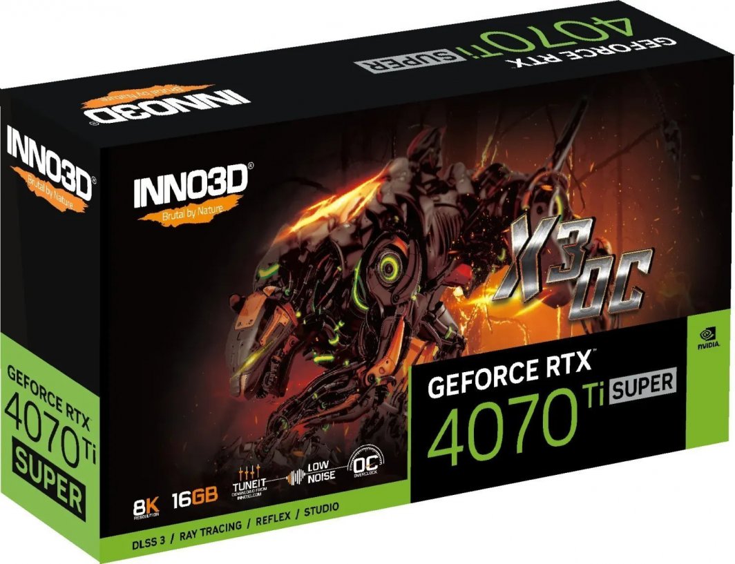 INNO3D GeForce RTX 4070 Ti SUPER INNO3D GeForce RTX 4070 Ti Super X3 OC 16GB GDDR6X - Karty