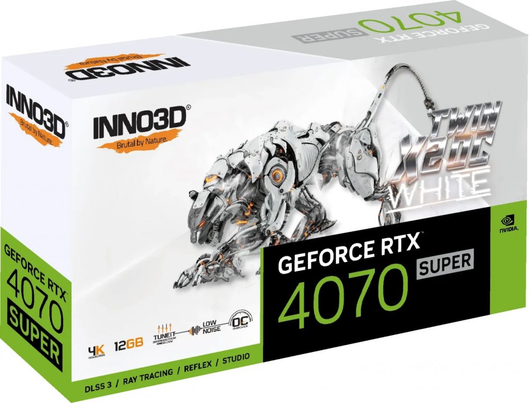 Inno3D GeForce RTX 4070 SUPER Twin X2 OC White 12GB GDDR6X (N407S2