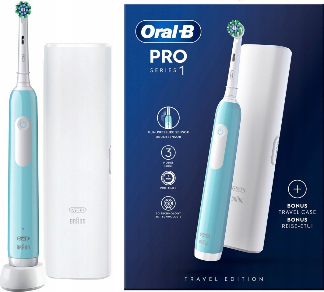 Szczoteczka Oral-B SZCZOTECZKA ELEKTRYCZNA ORAL-B PRO 1 CROSS ACTION + ETUI NIEBIESKA 1