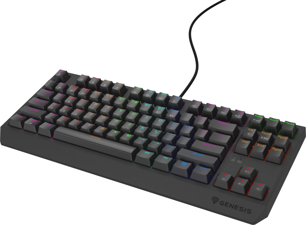 Klawiatura Genesis KLAWIATURA DLA GRACZY GENESIS THOR 230 TKL LITE US RAINBOW MECHANICZNA OUTEMU RED CZARNA HOT SWAP 1