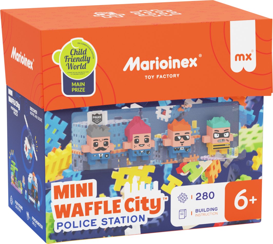 Marioinex Klocki konstrukcyjne Waffle mini - Posterunek policji 1