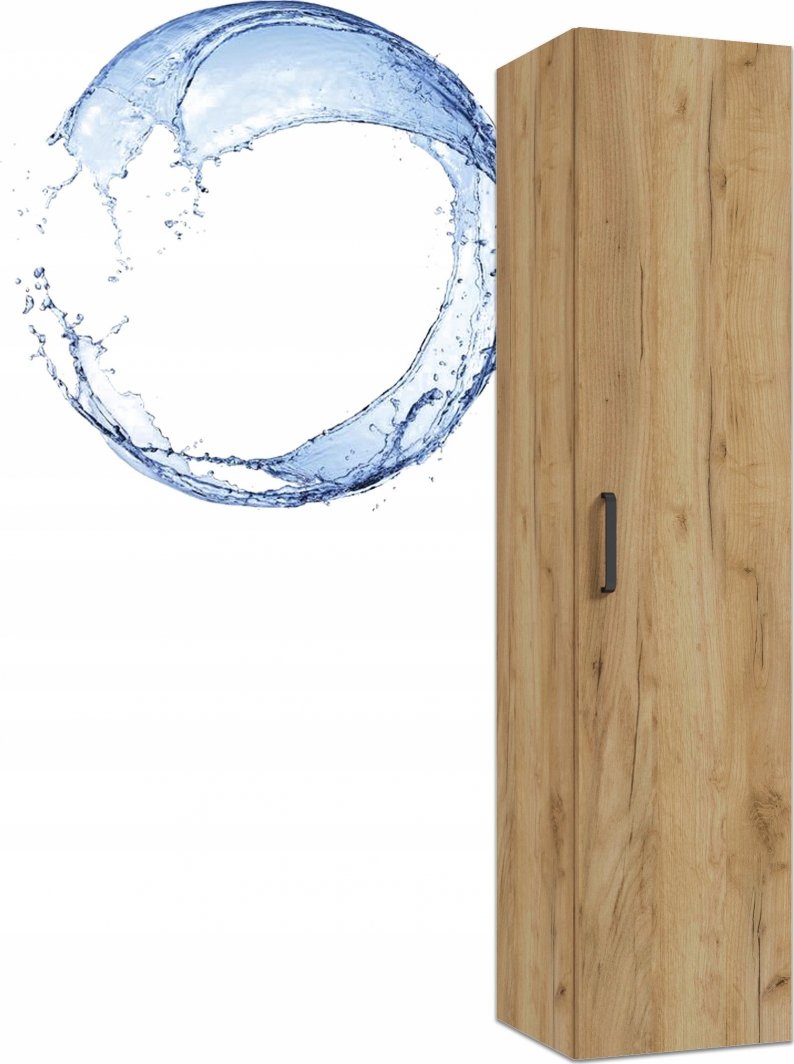 Stamar Słupek Łazienkowy Wiszący Gaja Szafka Złoty Dąb 143 cm Cichy Domyk 2 Półki 1