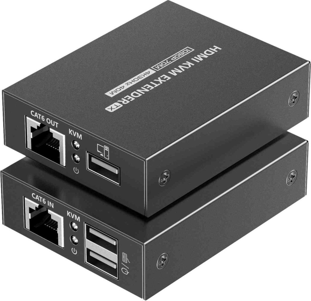 Kabel PremiumCord PREMIUMCORD HDMI KVM extender 4K a FULL HD 1080p na 70m s přenosem USB 1
