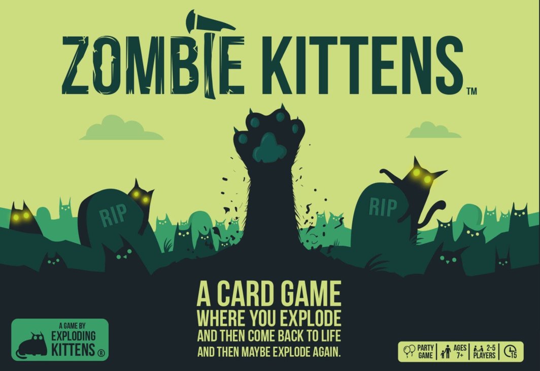 Exploding  Kittens Exploding Kittens Zombie Kittens Nordic card game 1