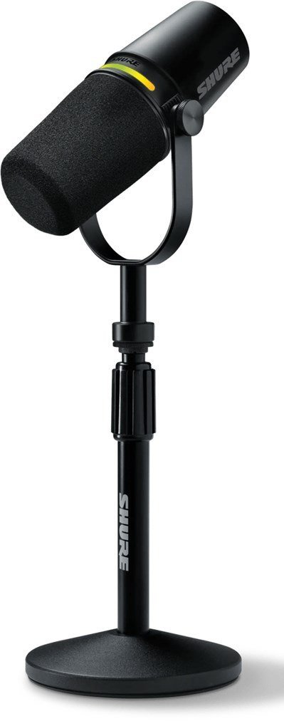 Mikrofon Shure Shure MV7+-K-BNDL - Mikrofon lektorski/wokalny ze złączem XLR/USB-C Czarny + statyw biurkowy GATOR 1