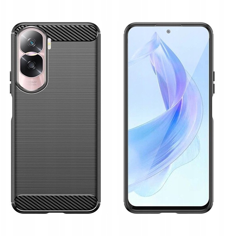 Hurtel Etui silikonowe Carbon Case do Honor 90 Lite - czarne 1