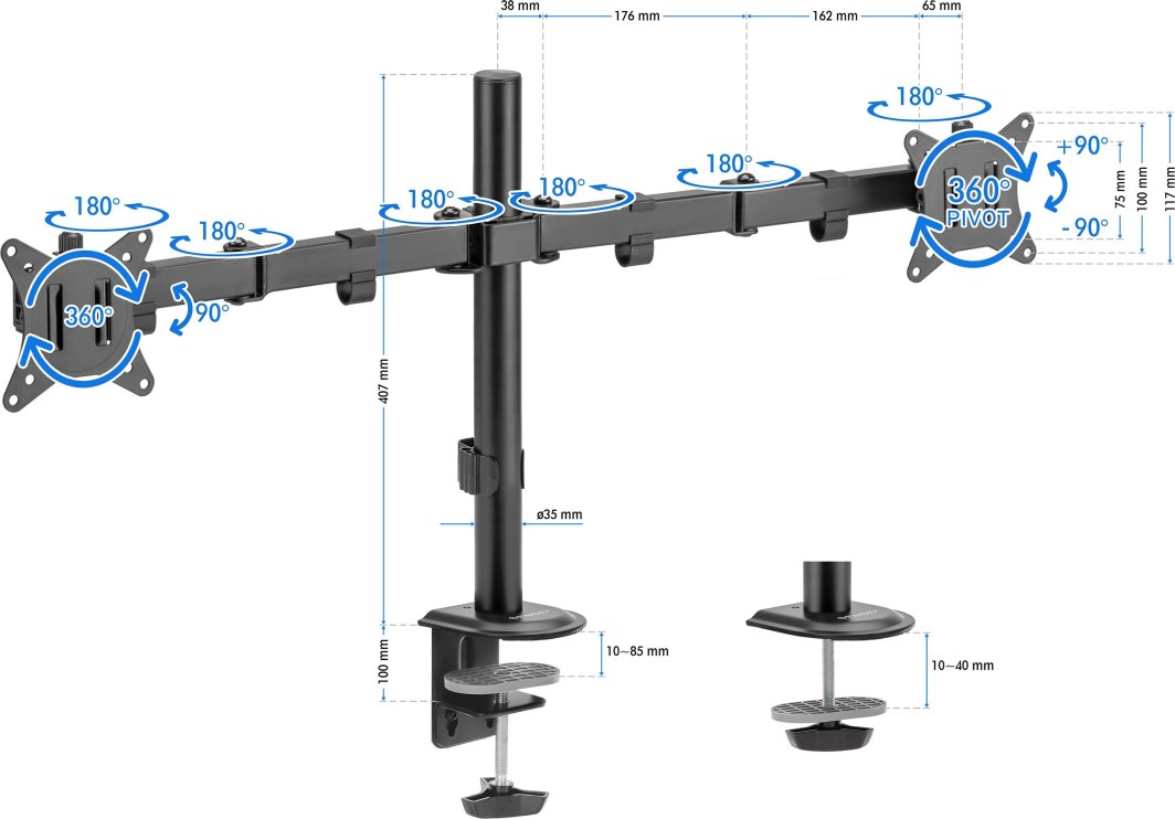Sensate 2 (センセート2) SENSE7 Uchwyt biurkowy na 2 monitory 17