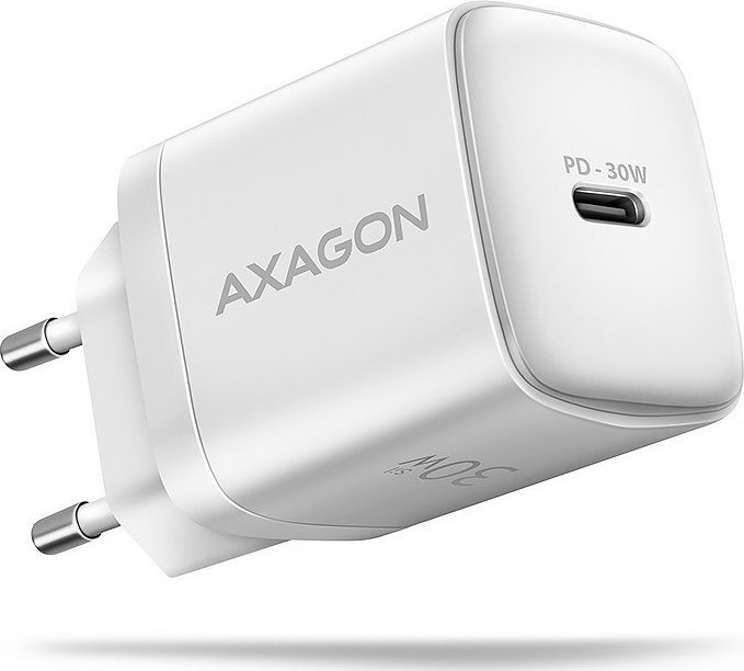 Ładowarka Axagon AXAGON ACU-PD30W, ładowarka sieciowa Sil 30W, 1x port USB-C, PD3.0/PPS/QC4+/SFC/AFC/Apple, biała 1