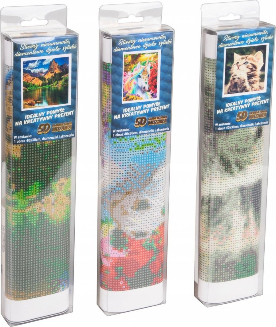 Norimpex Diamentowa Mozaika Lilie Czarne I Złote Z Niebieskim Motywem 30x40 1