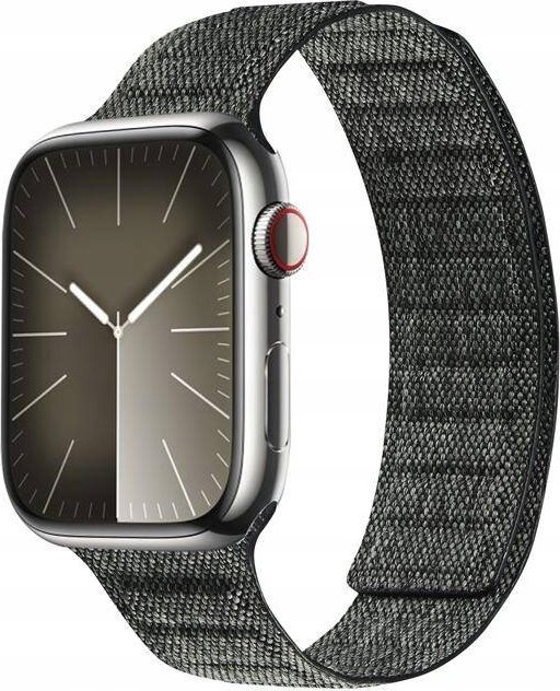 Crong Crong Melange - Pasek magnetyczny do Apple Watch 42/44/45/49 mm (czarny melanż) 1