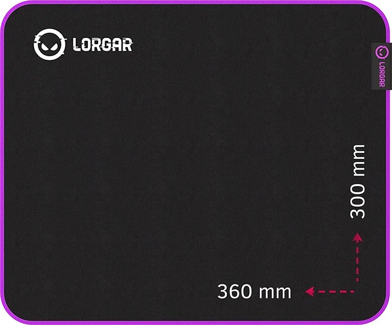 Podkładka Lorgar LORGAR Mousepad Main 313  360mmx300mmx3mm/High-speed/Black retail 1