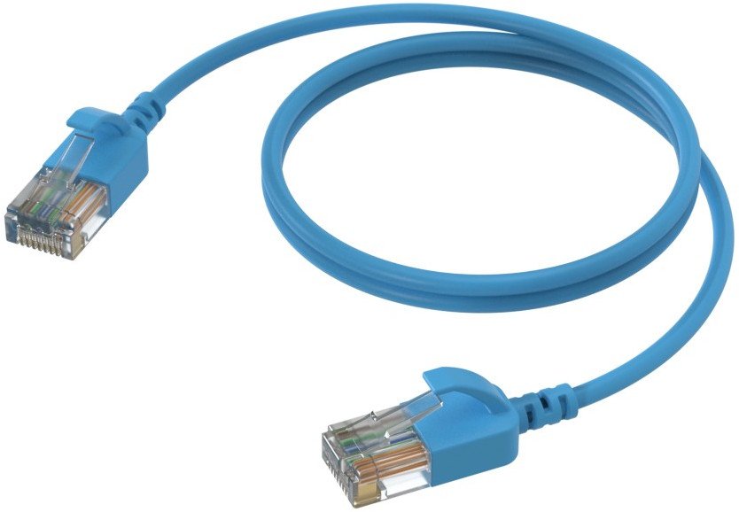 Procab PROCAB CSD560BU/2 Kabel sieciowy Slimline - CAT6A RJ45 - RJ45 U/UTP wersja niebieska - 2 m 1