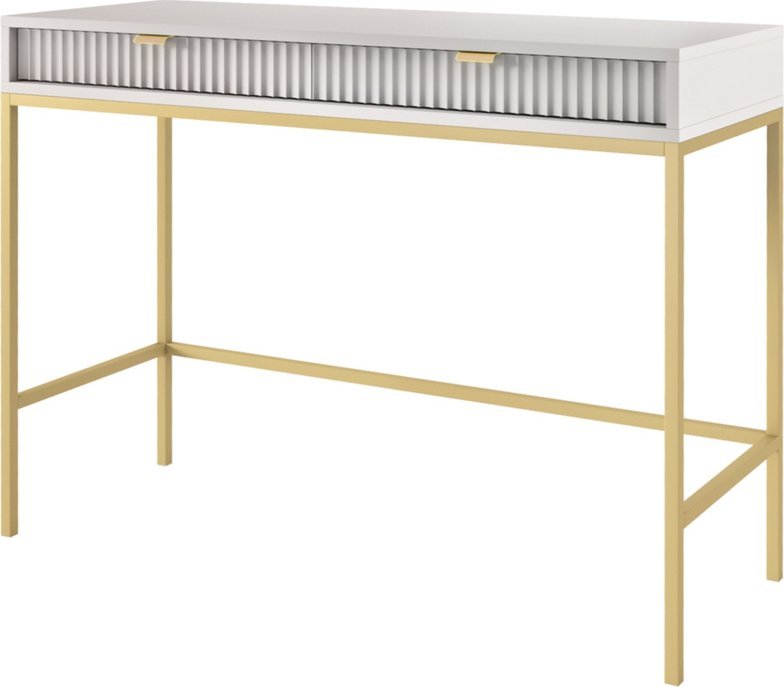 Ravio Toaletka z szufladami Kioto w kolorze szarym i złotymi nóżkami