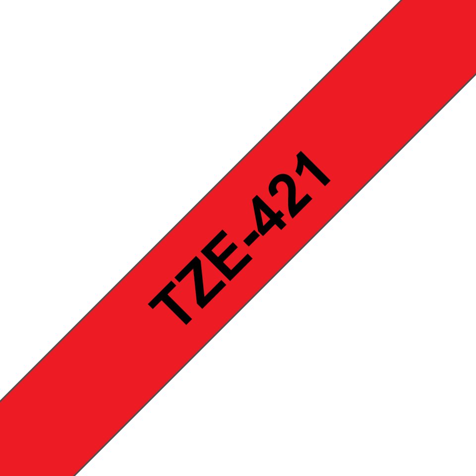 Brother Brother | TZe-421 Laminated Tape | Juodas on Raudona | TZe | 8 m | 9 cm 1