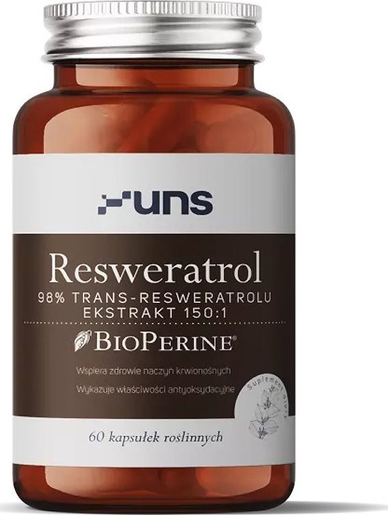 UNS UNS Resweratrol 98% Trans-Resweratrolu Ekstrakt 150:1 60vegcaps 1