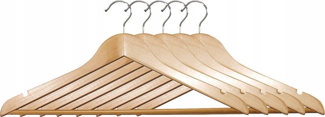 Kesper Wieszaki drewniane, 5 sztuk, długość 44,5 cm, Kesper 1