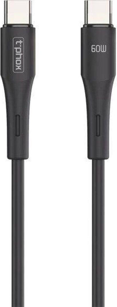 Kabel USB T-Phox USB-C - USB-C 1 m Czarny 1