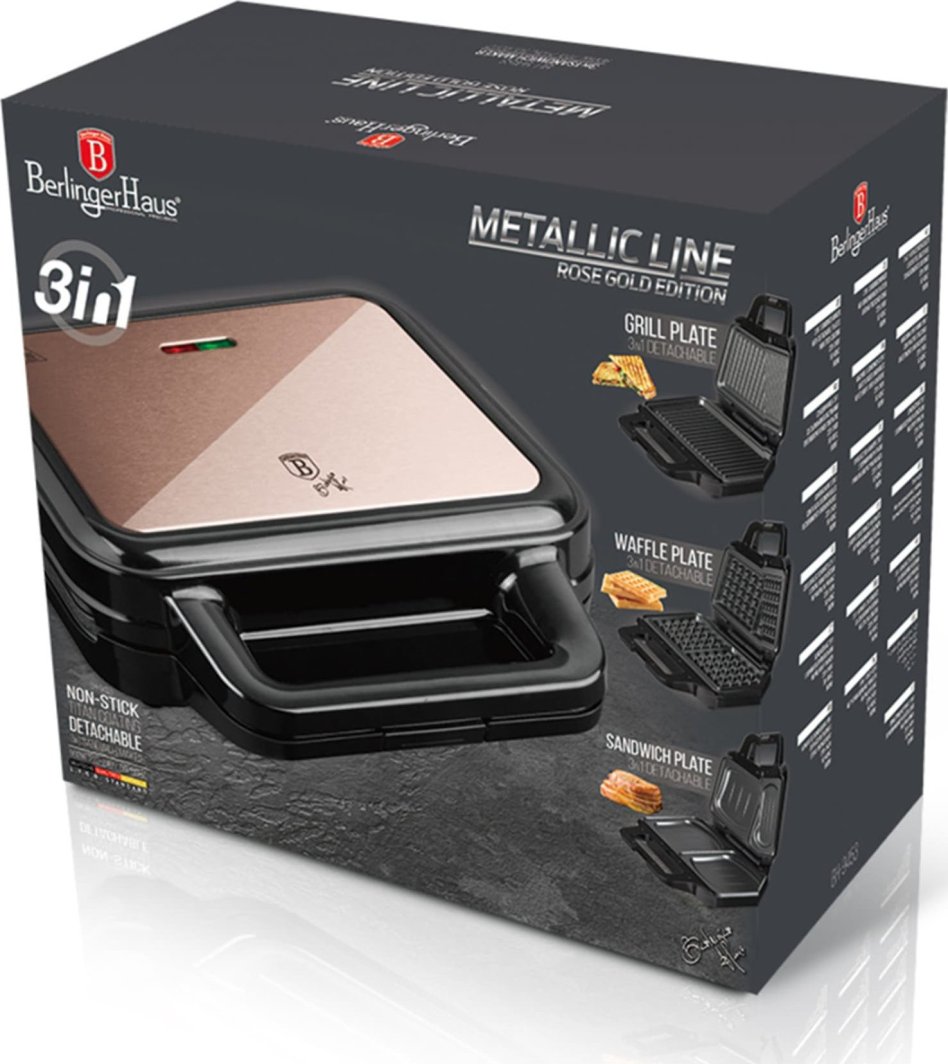 Berlinger Haus GRILL TOSTER GOFROWNICA 3w1 BERLINGER HAUS BH-9453