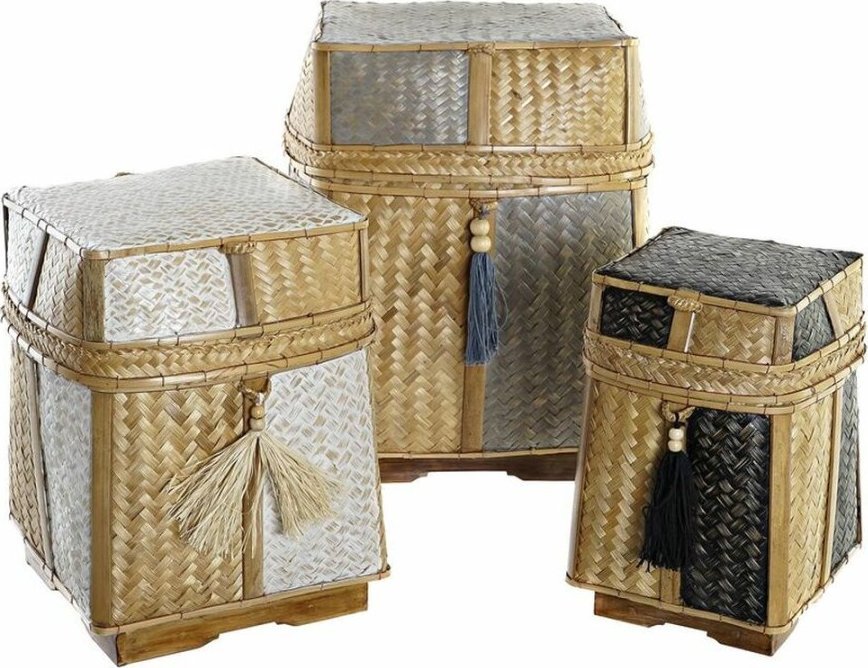 DKD Home Decor Zestaw koszyków DKD Home Decor Naturalny 33 x 33 x 40 cm Bambus 32 x 32 x 40 cm Boho 1
