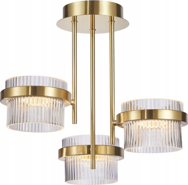 Lampa wisząca Italux Italux Tiara PND-77362-3-24W-GD lampa wisząca zwis 3x24W LED 3000K złota/transparentna 1