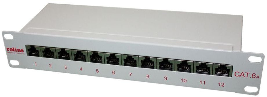 Roline Panel krosowy sieciowy 12 portów RJ-45, kat. 6a, 1U - Montaż w szafie 1