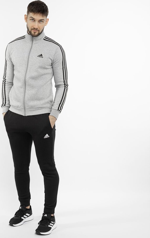Adidas Dres męski adidas Basic 3-Stripes Fleece szaro-czarny IA3073 2XL 1