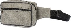 Beltimore Męska saszetka biodrówka nerka na pas regulowana skóra eko szara F48 1