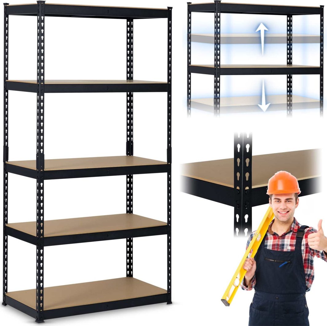 Humberg Regał metalowy magazynowy 183 x 90 x 45 cm Humberg HR-700 czarny 1