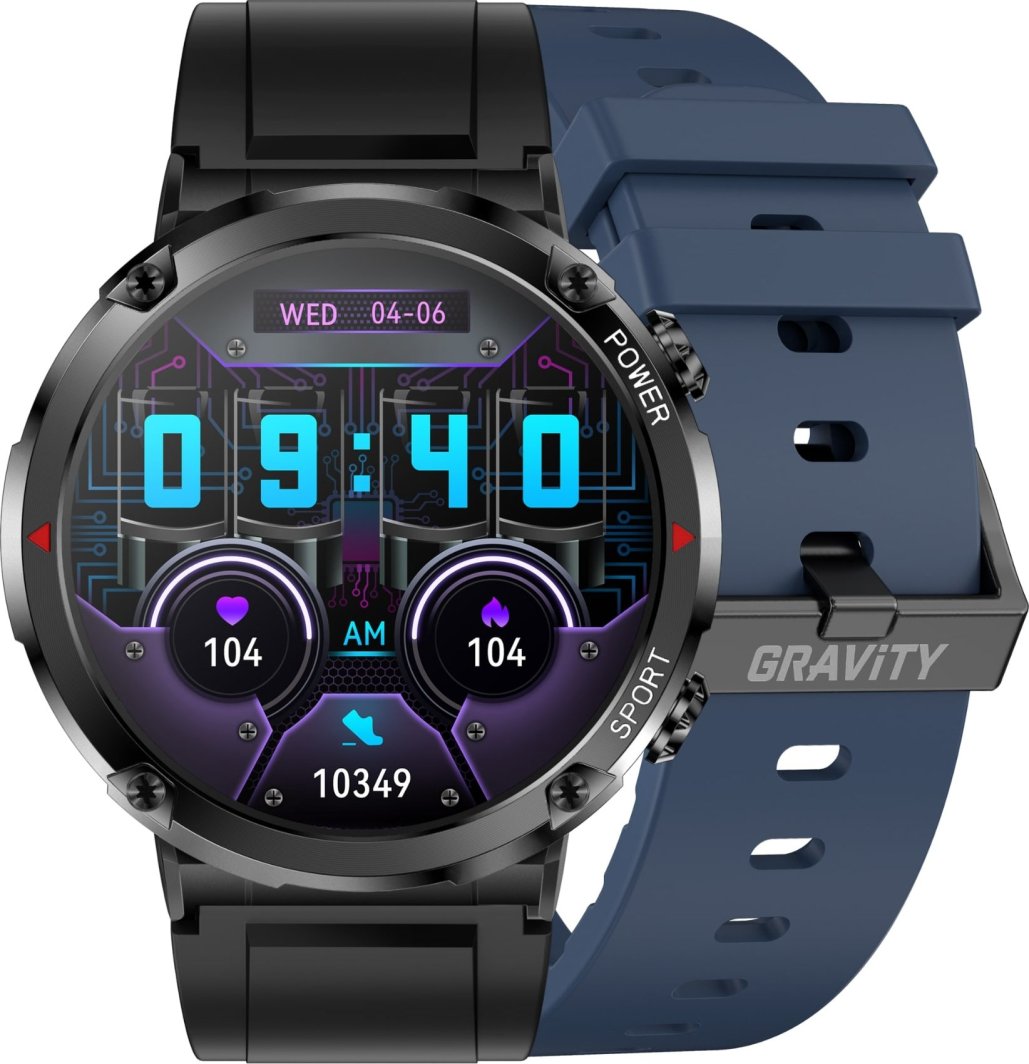 Smartwatch Gravity Zegarek męski SMARTWATCH GRAVITY GT21-5 BK/BU/BK 1
