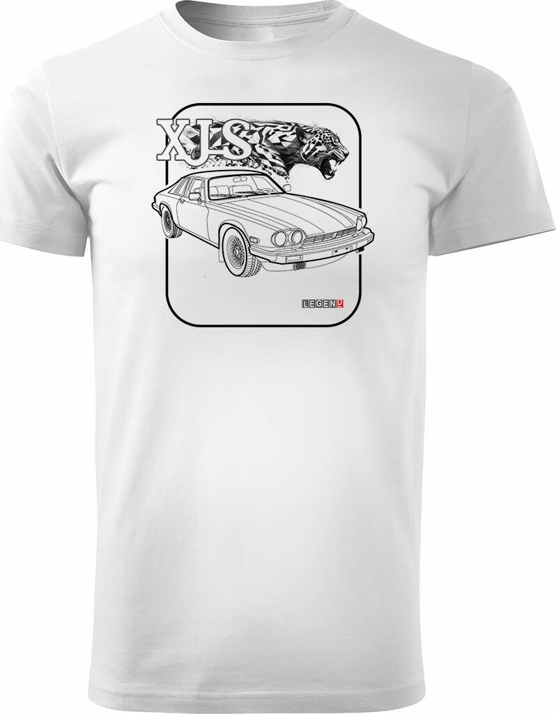 Topslang Koszulka z samochodem jaguar z jaguarem xjs kolekcjonerska męska biała REGULAR S 1