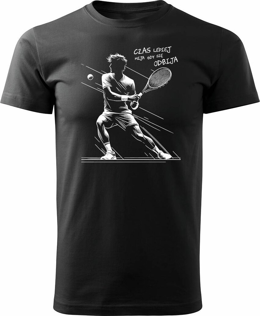 Topslang Koszulka tenis tenisowa z rakietą do tenisa ziemnego z tenisistą tenisem ziemnym męska czarna REGULAR XL 1
