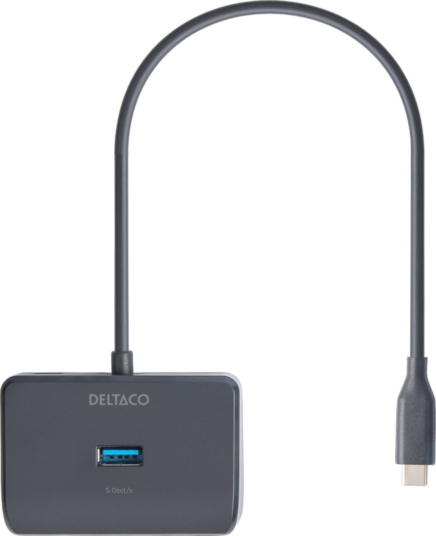 HUB USB Deltaco USB-C šakotuvas DELTACO, 5 Gbps, 4x USB-A, juodas / USBC-HUB203 / 1902428 1