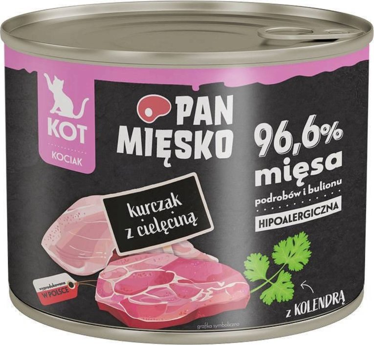 Pan Mięsko Karma dla Kociąt PAN MIĘSKO Kurczak i Cielęcina 200g 1