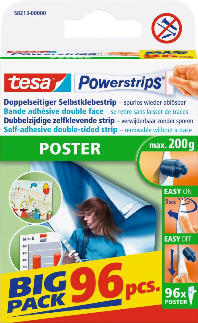 Tesa Paski samoprzylepne Powerstrips Poster Big Pack 1