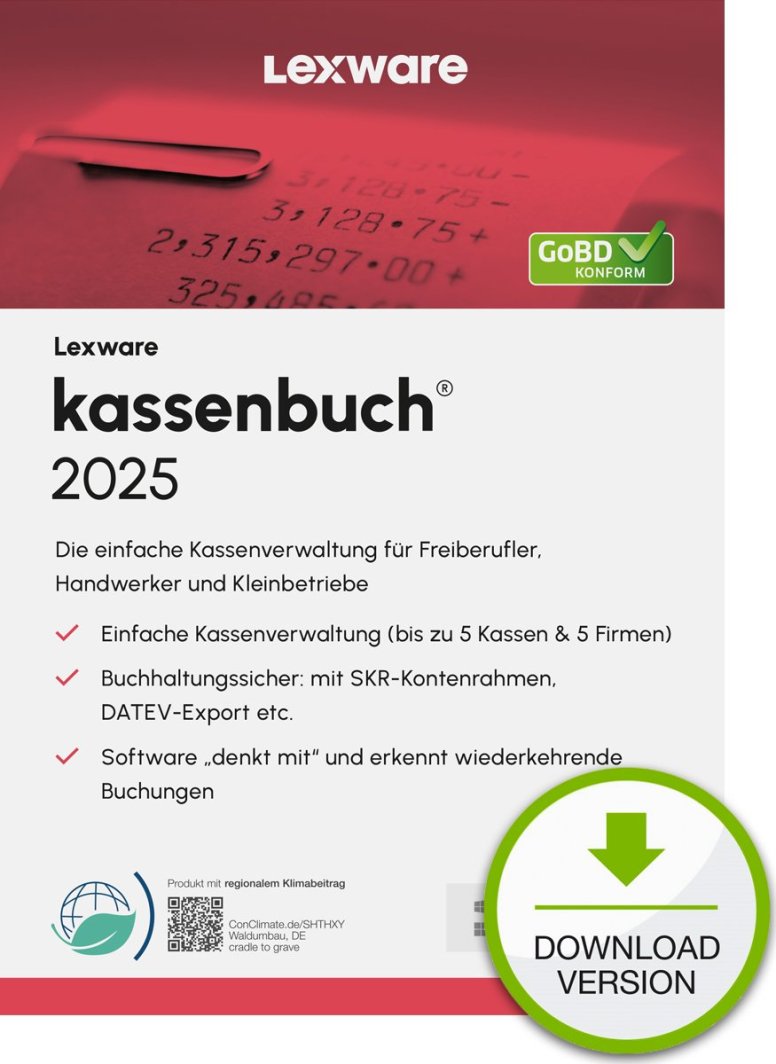 Program Lexware Lexware Kassenbuch Version 24.00 - 2025 - 1 Device, 1 Year - ESD-DownloadESD 1
