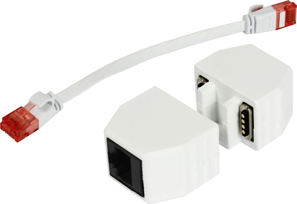 System przekazu sygnału AV Allnet ALLNET TP-TP Kupplung CAT6A Buchse 1:1 8-pol. RJ45 magnetische Sicherungskupplung Abwurfbuchse PoE fähig bis zu 10GBit