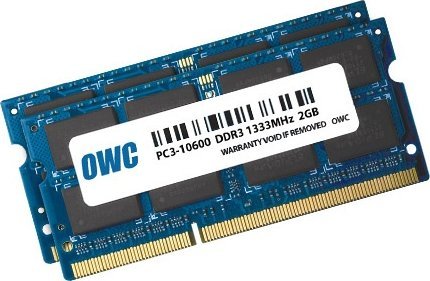 Pamięć do laptopa OWC 4.0GB (2 x 2GB) PC3-10600 DDR3 1333MHz SO-DIMM 204 Pin CL9 SO-DIMM Memory Upgrade Kit 1