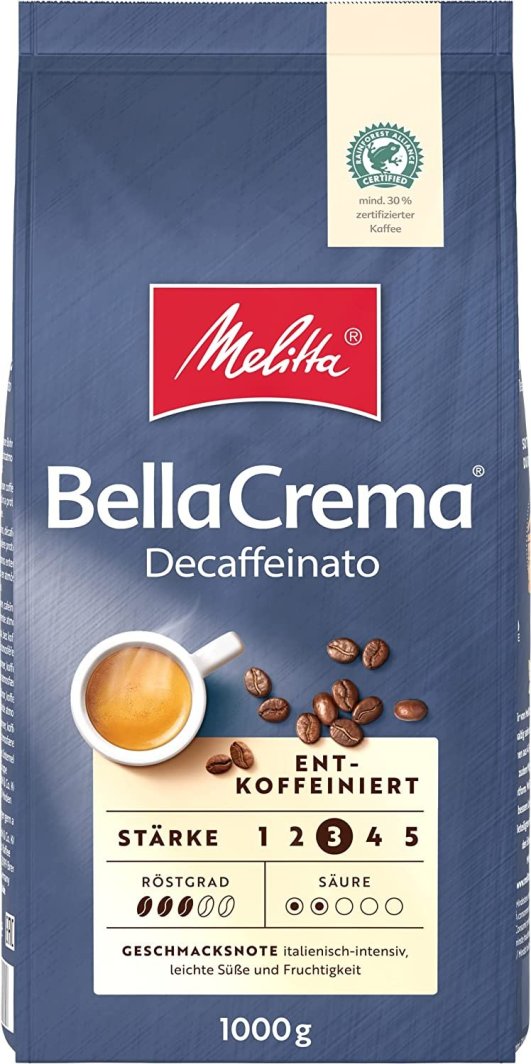 Kawa ziarnista Melitta BellaCrema Decaffeinato 1 kg 1