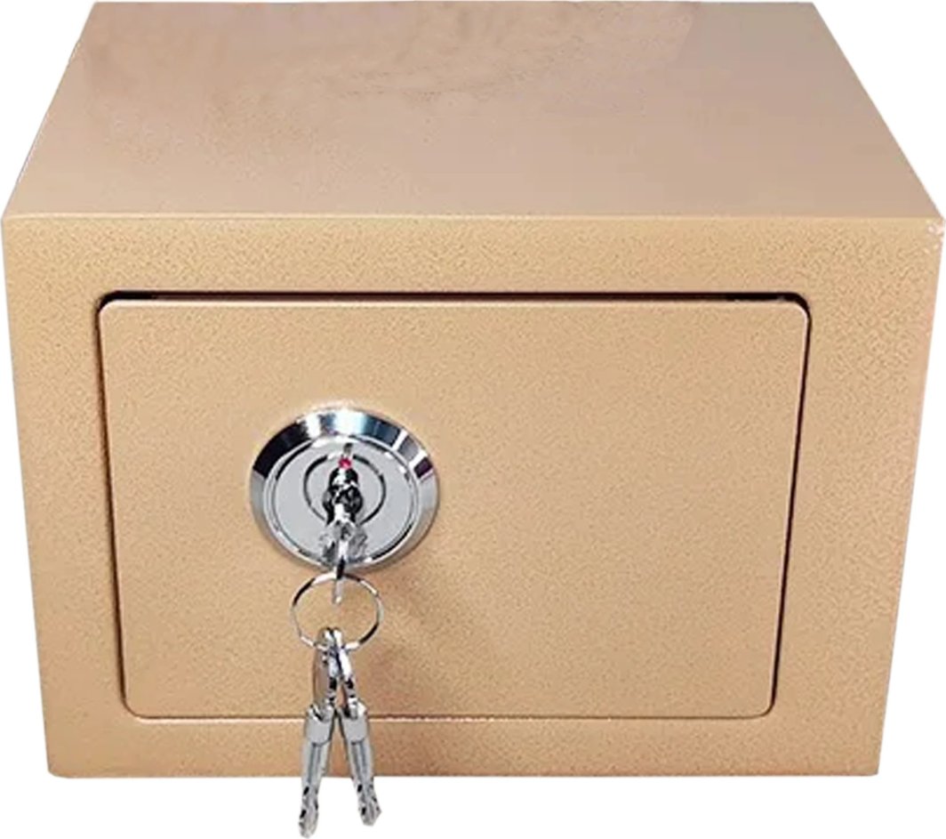 ExtraLink EXTRALINK HOME SEJF DOMOWY BIUROWY SKRYTKA NA KLUCZ MOCNY SOLIDNY KASA PANCERNA S-404-ZŁOTY 1