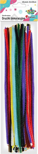 Titanum Druciki dekoracyjne 40szt 30x0,4cm MIX, CRAFT-FUN 1