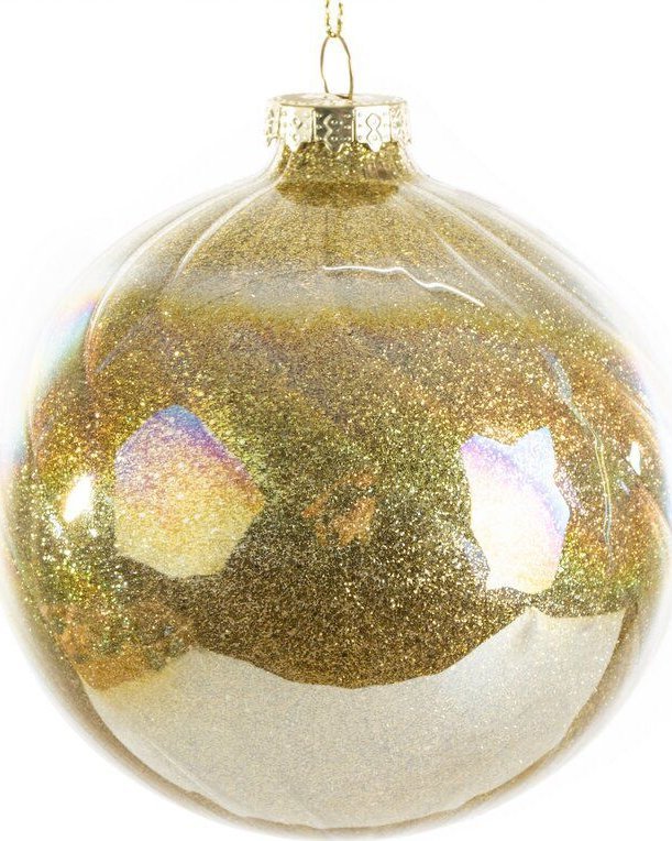 Dekoracja świąteczna Eurofirany Bombki choinkowe zestaw 4 sztuk duże szklana SZ235 10cm złota x4 1