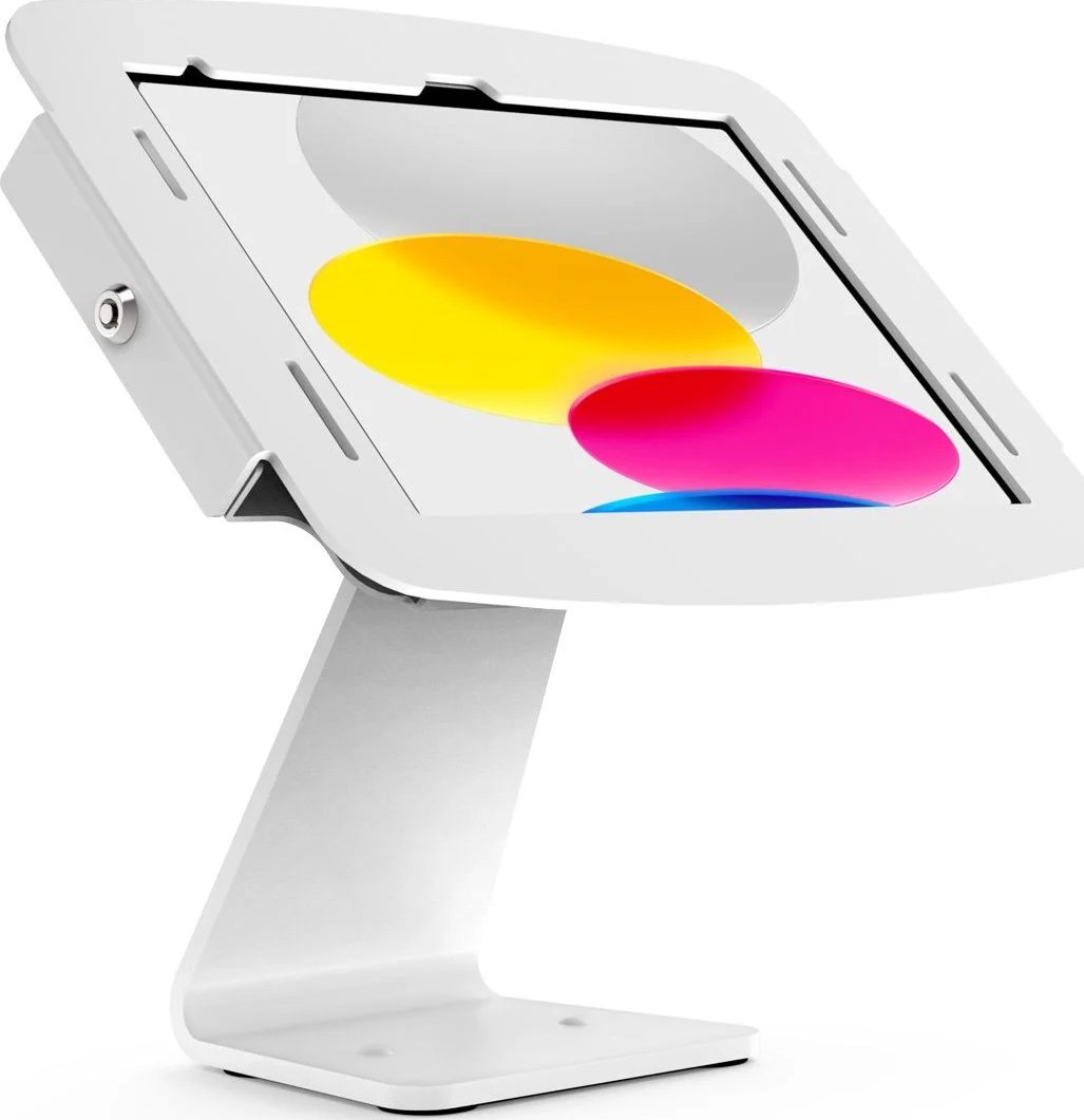 Stojak Compulocks Compulocks iPad 10.9" 10th Gen Space Enclosure Rotating Counter Stand - Aufstellung - fur Tablett - verriegelbar - hochwertiges Aluminium - weiss - Bildschirmgrosse: 27.7 cm (10.9") - Montageschnittstelle: 100 x 100 mm - Thekenbereich - 1