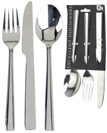 Excellent Houseware Zestaw sztućców stalowy 3 el. 1