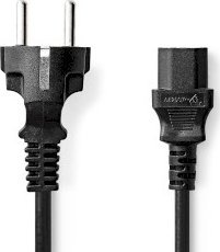 Kabel zasilający Nedis Nedis CEGL10030BK20 kabel zasilające Czarny 2 m CEE7/7 C13 panel 1