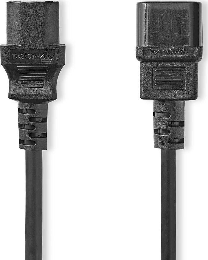 Kabel zasilający Nedis Nedis CEGL10500BK20 kabel zasilające Czarny 2 m C14 panel C13 panel 1