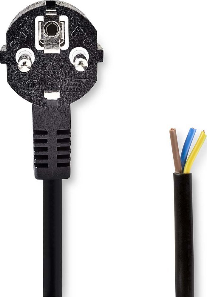 Kabel zasilający Nedis Nedis CEGL10700BK30 kabel zasilające Czarny 3 m CEE7/7 1