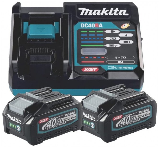 Wiertarka Makita Makita Power Source Kit Li 40V 2.5Ah, charger (black/blue, 2x battery BL4025, 1x quick charger DC40RA) 1
