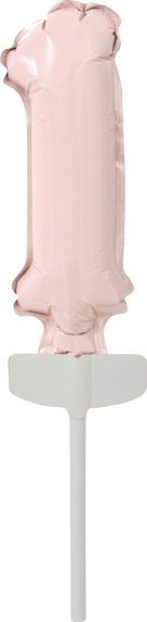 AMSCAN Balon foliowy mini cyfra 1 pastel różowa 4x12cm