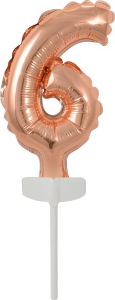 AMSCAN Balon foliowy mini cyfra 6 różowe złoto 7x12cm