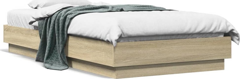 vidaXL vidaXL Łóżko bez materaca, dąb sonoma, 75x190 cm 1